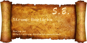Stromp Boglárka névjegykártya